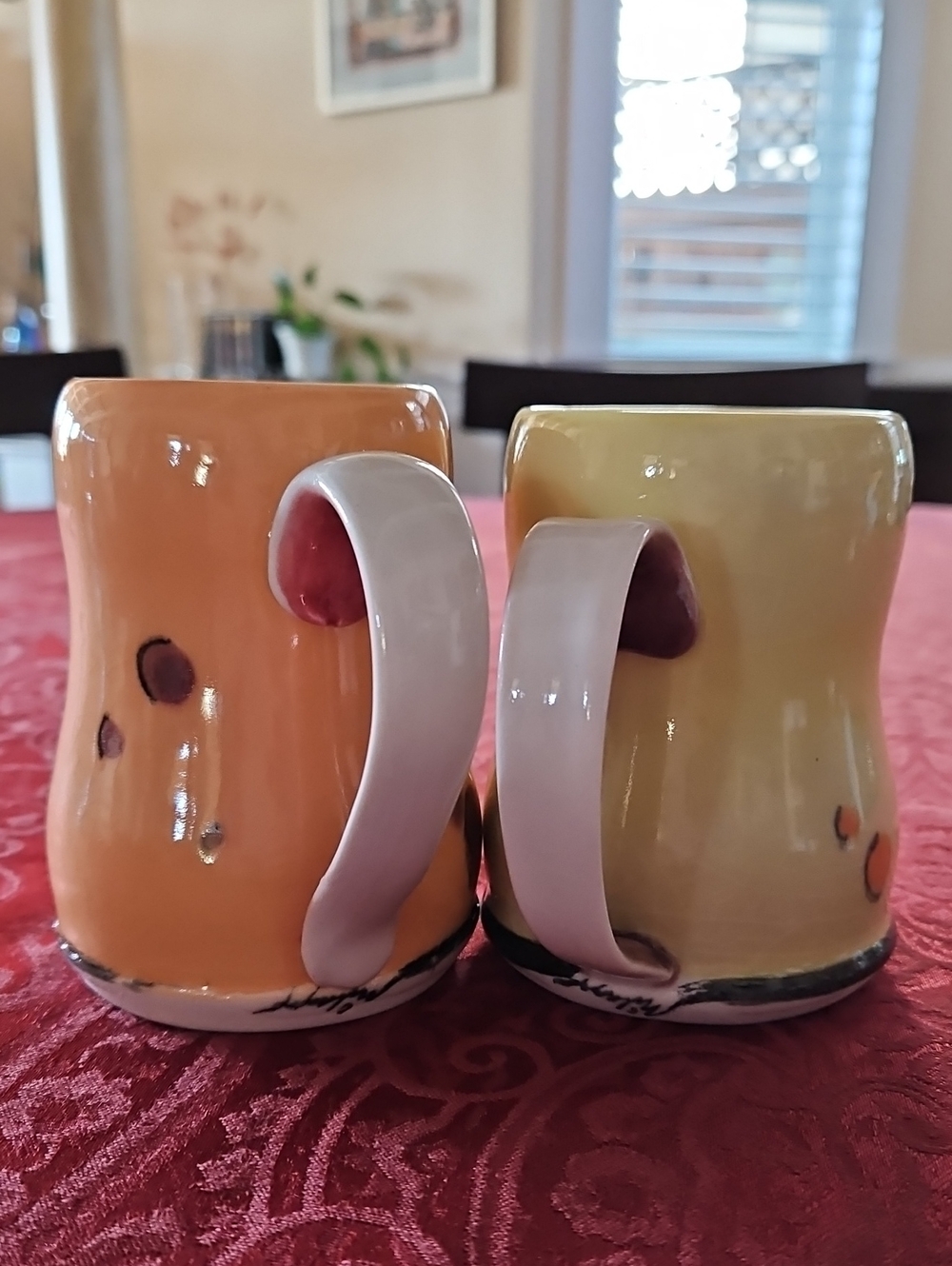 Julie Milazzo Studio Pottery Signed Artisan Coffee Mugs - Set of 2